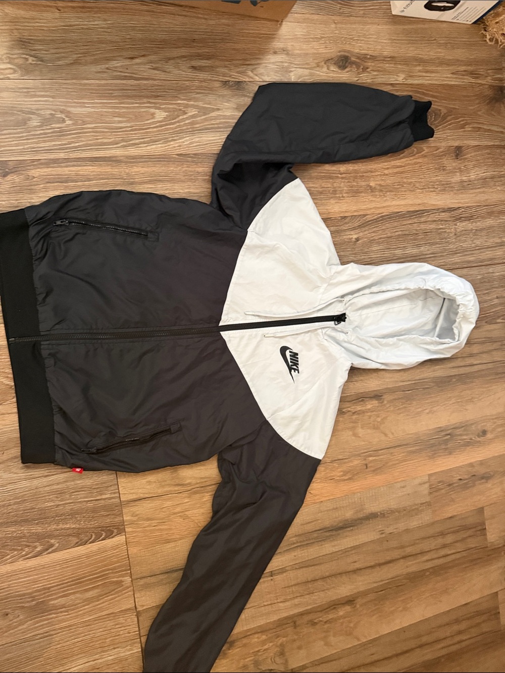 Nike Hooded Windbreaker Jacket in Black and White